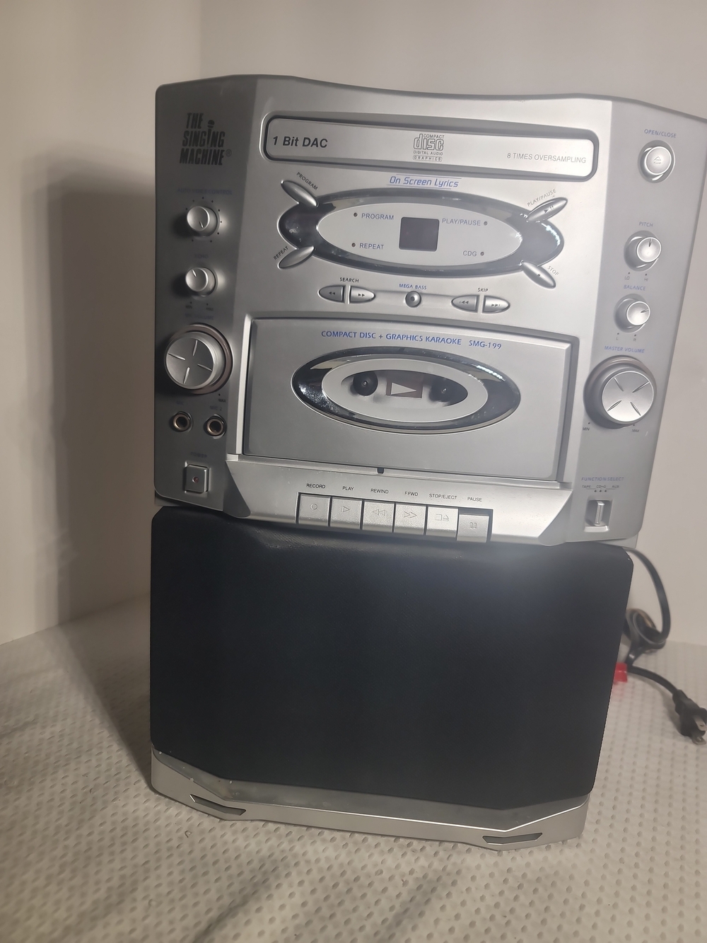 Silver Karaoke CD Cassette Stereo System -